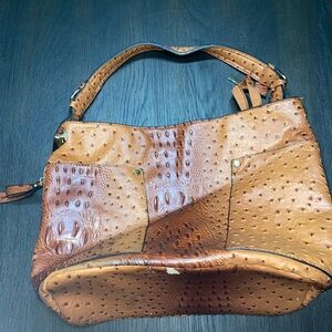 Brown Ostrich Leather Handbag